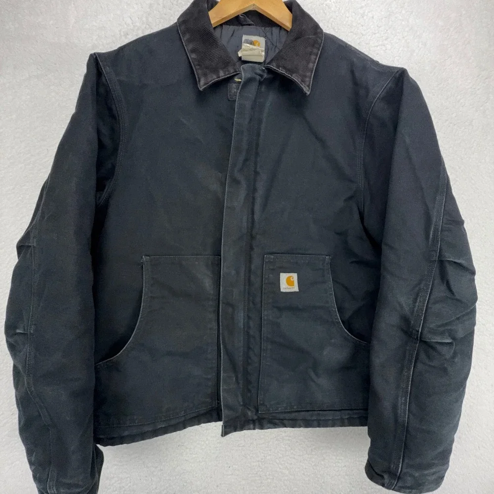 Carhartt Sandstone Jacket Arctic Quilt Lined Mens Large 44 J02 BLK Black